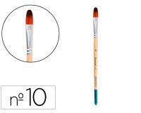 Pincel para pintura acrilica y acuarela liderpapel n 10 punta filbert / lengua gato de pelo sintetico certificado