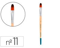 Pincel para pintura acrilica y acuarela liderpapel n 11 punta filbert / lengua gato de pelo sintetico certificado