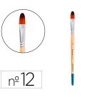 Pincel para pintura acrilica y acuarela liderpapel n 12 punta filbert / lengua gato de pelo sintetico certificado