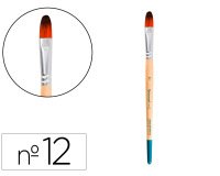 Pincel para pintura acrilica y acuarela liderpapel n 12 punta filbert / lengua gato de pelo sintetico certificado
