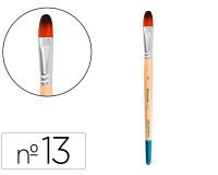 Pincel para pintura acrilica y acuarela liderpapel n 13 punta filbert / lengua gato de pelo sintetico certificado
