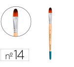 Pincel para pintura acrilica y acuarela liderpapel n 14 punta filbert / lengua gato de pelo sintetico certificado