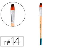 Pincel para pintura acrilica y acuarela liderpapel n 14 punta filbert / lengua gato de pelo sintetico certificado