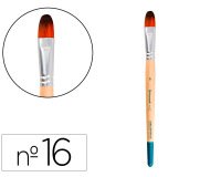 Pincel para pintura acrilica y acuarela liderpapel n 16 punta filbert / lengua gato de pelo sintetico certificado