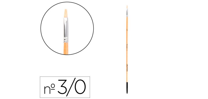 Pincel para pintura al oleo y acrilica liderpapel nº 000 punta plana de pelo de cerda
