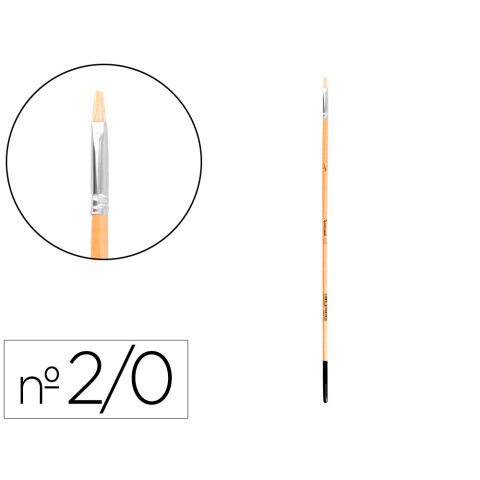 Pincel para pintura al oleo y acrilica liderpapel nº 00 punta plana de pelo de cerda