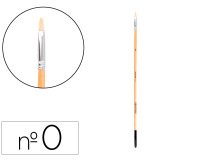 Pincel para pintura al oleo y acrilica liderpapel nº 0 punta plana de pelo de cerda