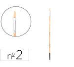 Pincel para pintura al oleo y acrilica liderpapel nº 2 punta plana de pelo de cerda