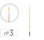 Pincel para pintura al oleo y acrilica liderpapel nº3 punta plana de pelo de cerda