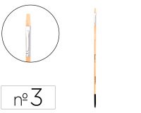 Pincel para pintura al oleo y acrilica liderpapel nº3 punta plana de pelo de cerda