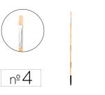 Pincel para pintura al oleo y acrilica liderpapel nº 4 punta plana de pelo de cerda