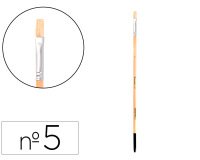 Pincel para pintura al oleo y acrilica liderpapel nº 5 punta plana de pelo de cerda