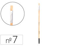 Pincel para pintura al oleo y acrilica liderpapel nº 7 punta plana de pelo de cerda