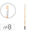 Pincel para pintura al oleo y acrilica liderpapel nº 8 punta plana de pelo de cerda