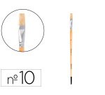 Pincel para pintura al oleo y acrilica liderpapel nº10 punta plana de pelo de cerda