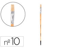Pincel para pintura al oleo y acrilica liderpapel nº10 punta plana de pelo de cerda