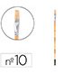 Pincel para pintura al oleo y acrilica liderpapel nº10 punta plana de pelo de cerda