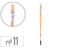 Pincel para pintura al oleo y acrilica liderpapel nº 11 punta plana de pelo de cerda