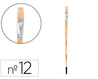 Pincel para pintura al oleo y acrilica liderpapel nº12 punta plana de pelo de cerda