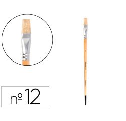 Pincel para pintura al oleo y acrilica liderpapel nº12 punta plana de pelo de cerda