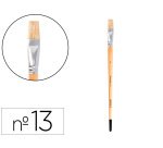 Pincel para pintura al oleo y acrilica liderpapel nº13 punta plana de pelo de cerda