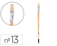 Pincel para pintura al oleo y acrilica liderpapel nº13 punta plana de pelo de cerda