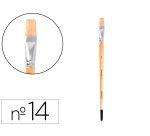 Pincel para pintura al oleo y acrilica liderpapel n º14 punta plana de pelo de cerda