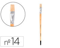 Pincel para pintura al oleo y acrilica liderpapel n º14 punta plana de pelo de cerda