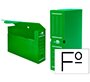 Caja archivo definitivo plastico liderpapel lomo 100 mm verde 360x100x260 mm