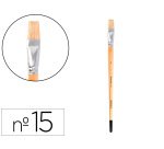 Pincel para pintura al oleo y acrilica liderpapel nº15 punta plana de pelo de cerda