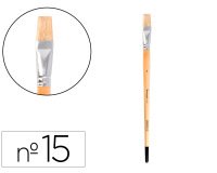 Pincel para pintura al oleo y acrilica liderpapel nº15 punta plana de pelo de cerda