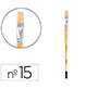 Pincel para pintura al oleo y acrilica liderpapel nº15 punta plana de pelo de cerda