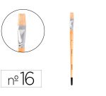 Pincel para pintura al oleo y acrilica liderpapel nº16 punta plana de pelo de cerda