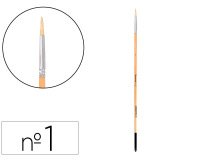 Pincel para pintura al oleo y acrilica liderpapel nº 1 punta redonda de pelo de cerda