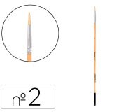 Pincel para pintura al oleo y acrilica liderpapel nº 2 punta redonda de pelo de cerda