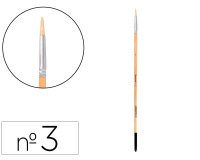 Pincel para pintura al oleo y acrilica liderpapel nº 3 punta redonda de pelo de cerda