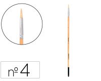 Pincel para pintura al oleo y acrilica liderpapel nº4 punta redonda de pelo de cerda