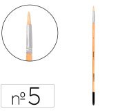 Pincel para pintura al oleo y acrilica liderpapel n 5 punta redonda de pelo de cerda