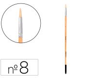 Pincel para pintura al oleo y acrilica liderpapel nº 8 punta redonda de pelo de cerda