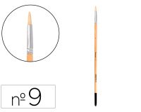 Pincel para pintura al oleo y acrilica liderpapel nº 9 punta redonda de pelo de cerda