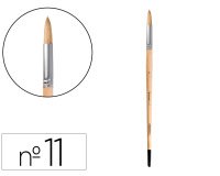 Pincel para pintura al oleo y acrilica liderpapel nº 11 punta redonda de pelo de cerda