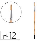 Pincel para pintura al oleo y acrilica liderpapel nº 12 punta redonda de pelo de cerda