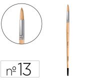 Pincel para pintura al oleo y acrilica liderpapel n 13 punta redonda de pelo de cerda