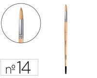 Pincel para pintura al oleo y acrilica liderpapel nº 14 punta redonda de pelo de cerda
