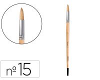Pincel para pintura al oleo y acrilica liderpapel nº15 punta redonda de pelo de cerda