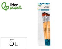 Pinceles sinteticos liderpapel punta lengua gato  - bolsa de 5 unidades tamaños surtidos