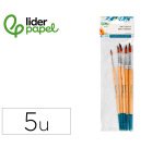 Pinceles sinteticos liderpapel punta redonda tamaños surtidos  - bolsa de 5 unidades