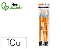 Pinceles de pelo de cerda liderpapel puntas surtidas bolsa de 11 unidades certificado fsc
