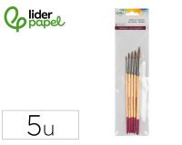 Pinceles de pelo de pony acuarela Liderpapel  - Pack de 5 unidades surtidos