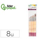 Pinceles de pelo de pony para acuarela Liderpapel - Pack de 8 unidades surtidos